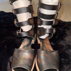 Freebird by Steven Black and Brown Strappy Sandals